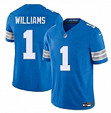 Men & Women & Youth Detroit Lions #1 Jameson Williams Blue 2025 F.U.S.E. Vapor Limited Stitched Jersey,baseball caps,new era cap wholesale,wholesale hats